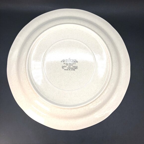 Vintage 80s Mikasa Blue Daisies 12" Service Platter, Cottagecore Charger Dish - Picture 7 of 10